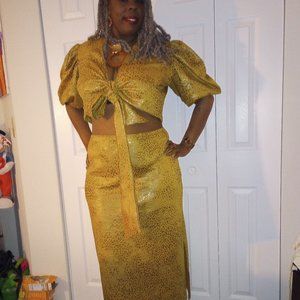 2 piece top and skirt